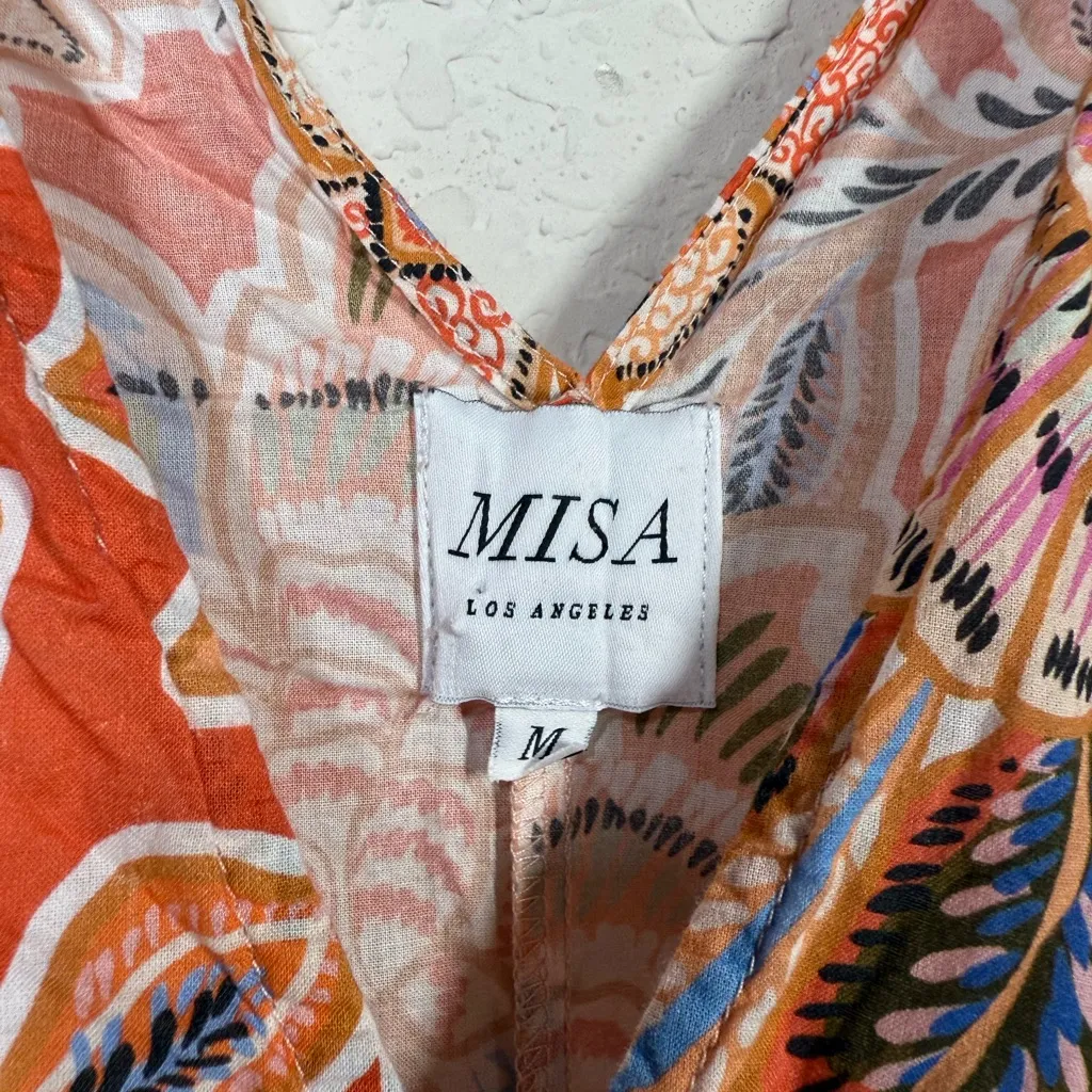 Misa Sari  Floral Poplin Balloon Sleeve Mini Dress Size Medium - Image 8