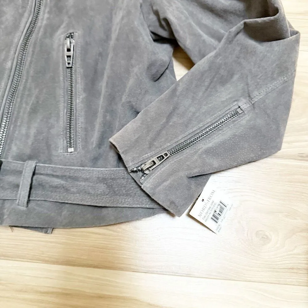 BLANK NYC | Suede Moto Asymmetrical Jacket High Altitude Gray Taupe | 1X (Plus) - Image 3
