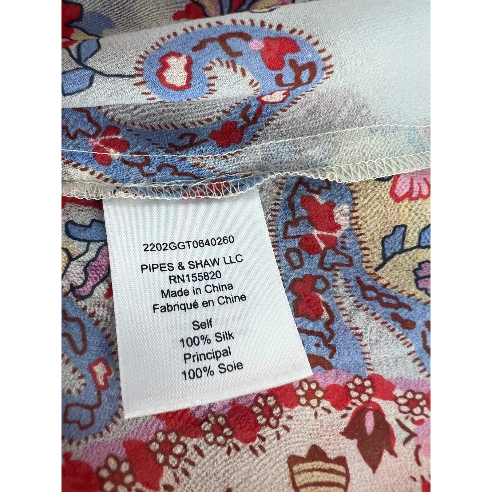 Veronica Beard Andri Paisley Georgette Blouse in Multicolor Paisley Print - Image 13