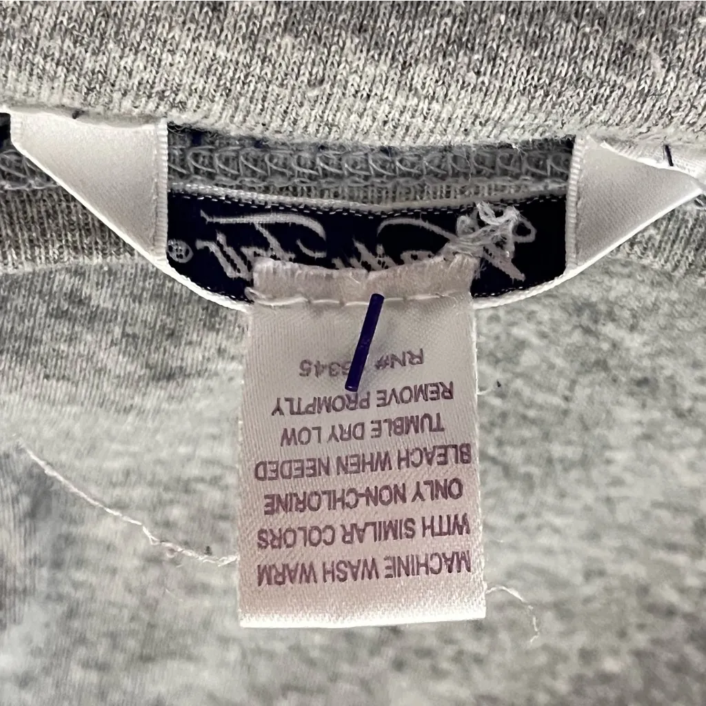 Vintage Y2K Vanity Fair Holiday Penguin Graphic Long Sleeve Tee Gray L - Image 4