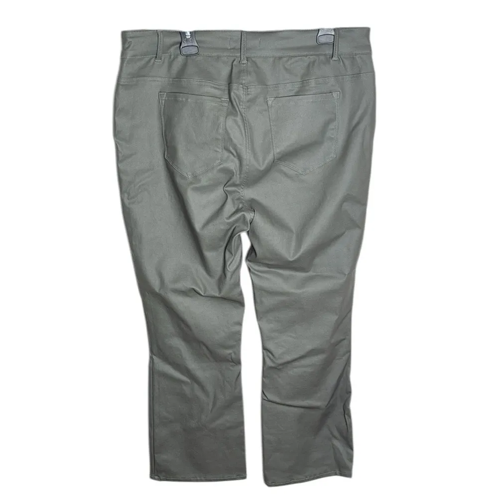 Arula coated denim straight leg pants in Sage size 20 Green - Image 2