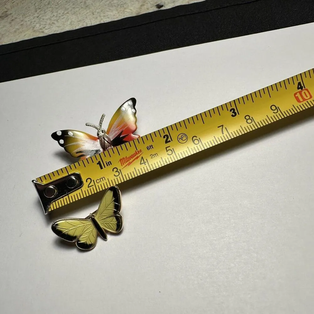 Lot Of 2 Colorful Butterfly Insect Enamel Painted Brooch Pins Metal - Image 5