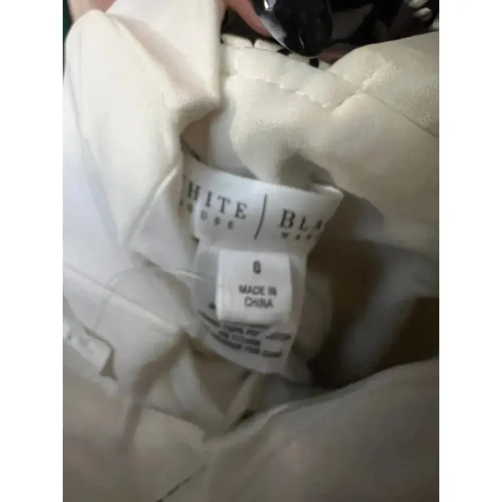 NWT White House Black Market Halter Dress 0 Black & White Leaf Print Knee Length - Image 4