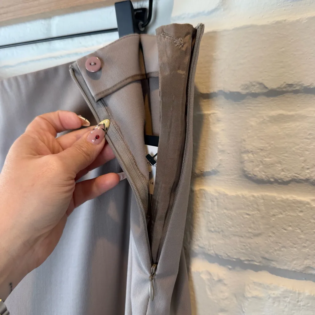 Lafayette 148 Stanton Trousers Khaki Tan Drift Side zip Pants Office NWT 14 - Image 4