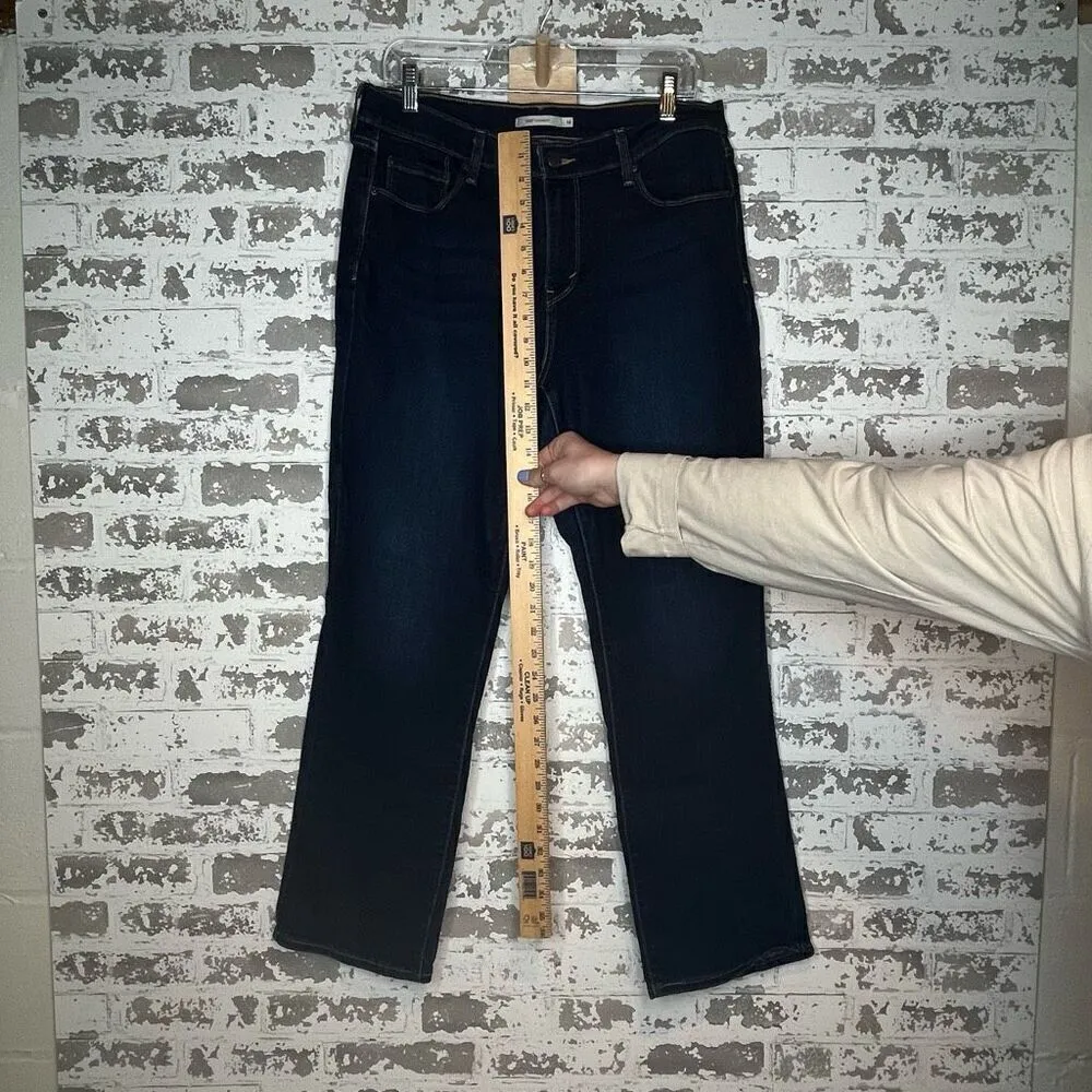 Levis | women dark wash 505 straight denim jeans - Image 5