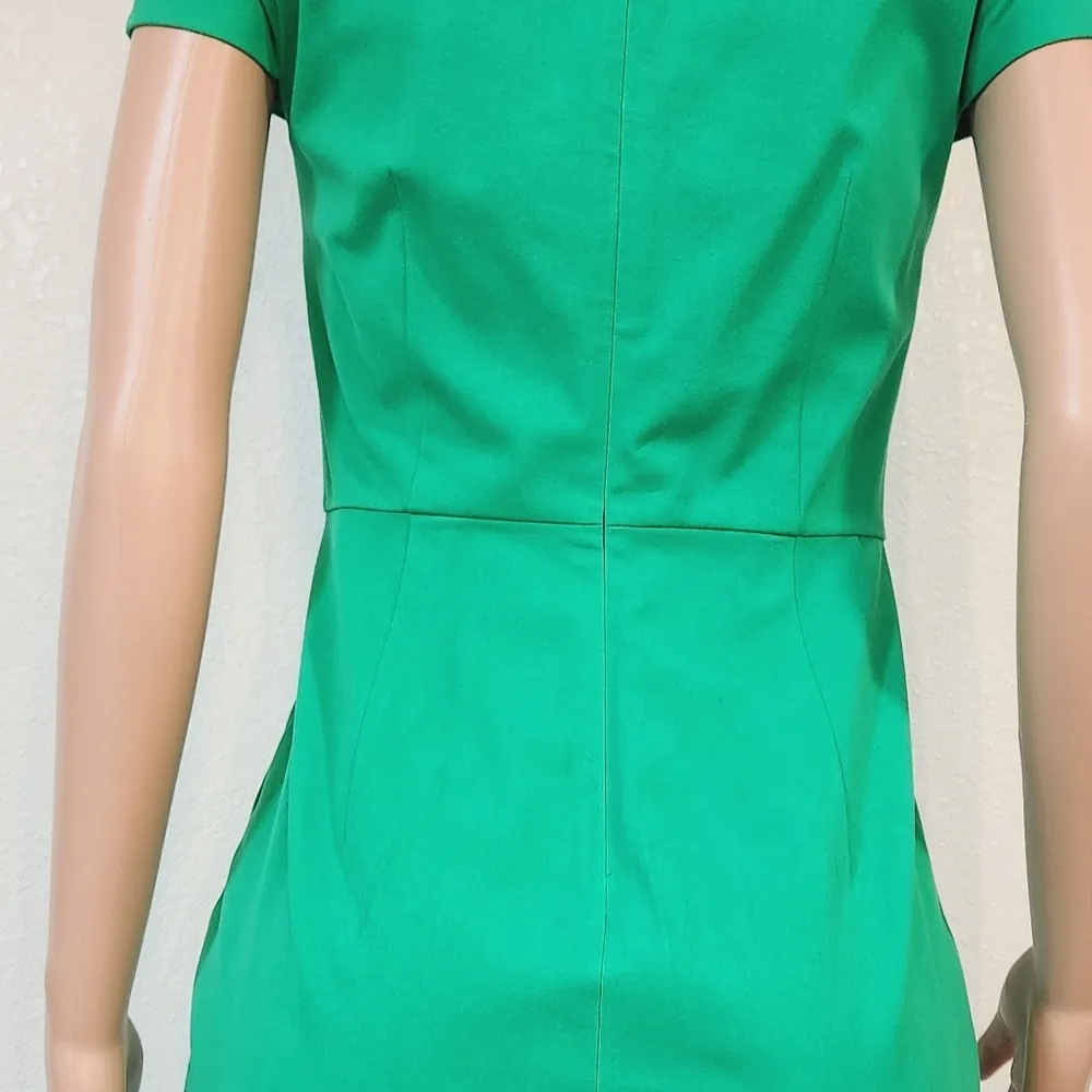 J.Crew Factory Cap Sleeve V-Neck Sheath Dress in Bi-stretch Cotton Sz 2 - Image 11