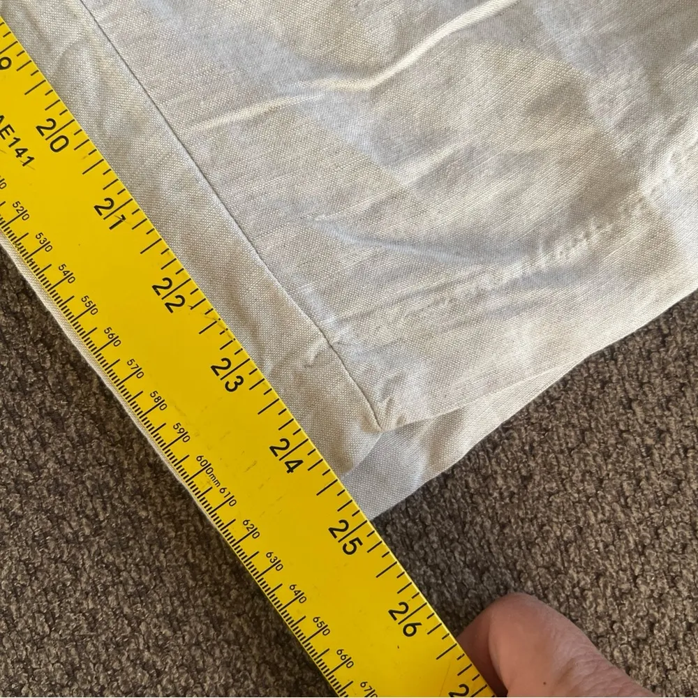 H&M wide leg linen blend trouser pants with pockets size 6 - Image 3