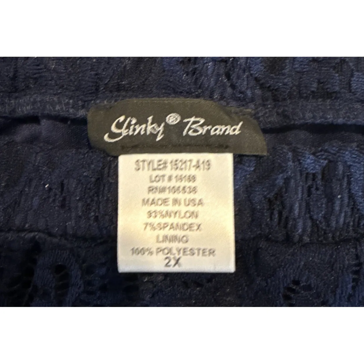 Slinky Brand Womens 1X/2X 3 Piece Set Cardigan Tank Skirt Navy Blue Lace READ - Image 9