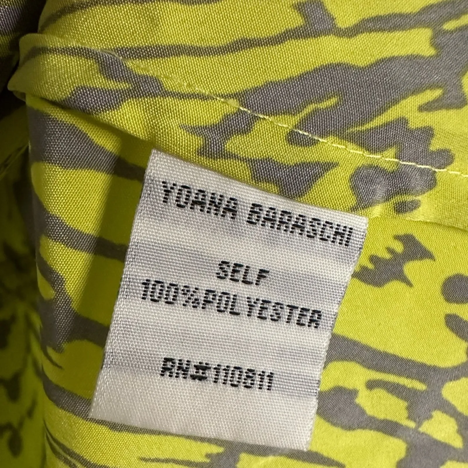 Yoana Baraschi Lime Green Wrap Silky Blouse Top Watercolor Artsy Anthropologie - Image 5