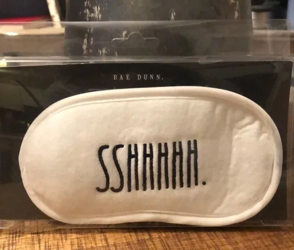 Rae Dunn “SSHHHH.” Sleep Mask White Eye Mask Travel Comfort Accessory NWT - Image 1