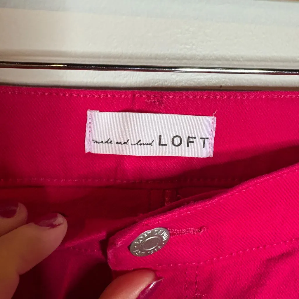 Loft hot pink The Wide Leg jeans - Image 3