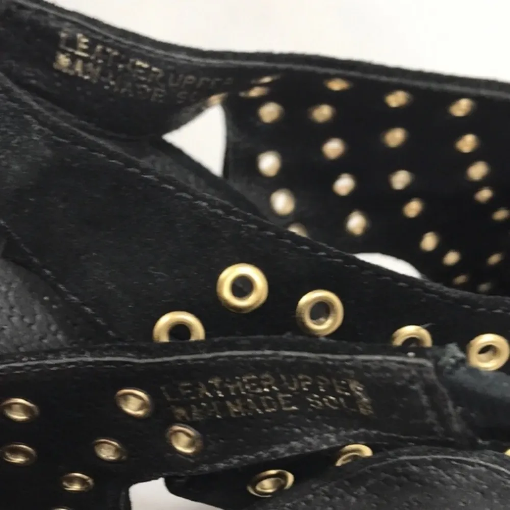 Steve Madden Tutorr Suede Heels Black Gold Size 7.5 - Image 6