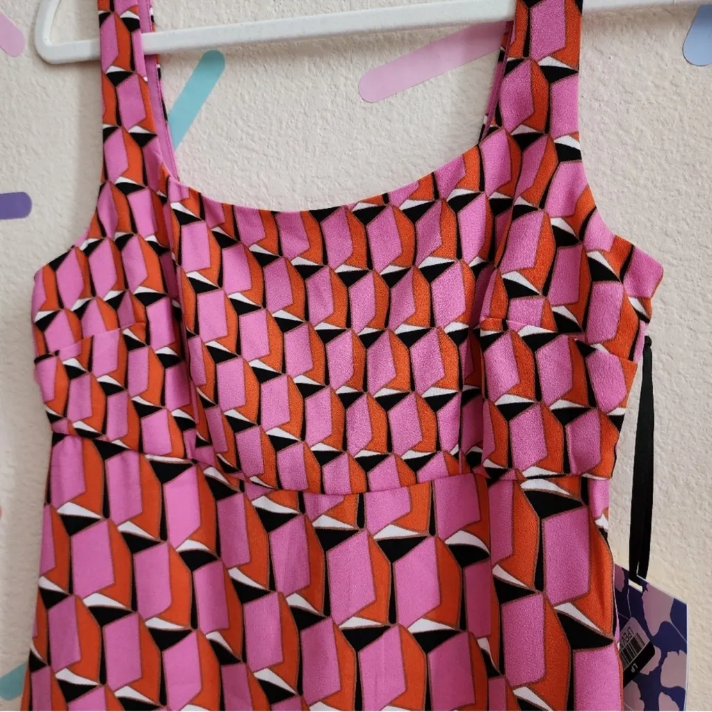 NWT Diane Von Furstenberg pink and Orange Geometric Dress size 8, x target! - Image 5