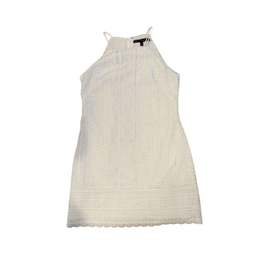 White House Black Market Women's 4P White Lace Crochet Shift Dress - Image 4