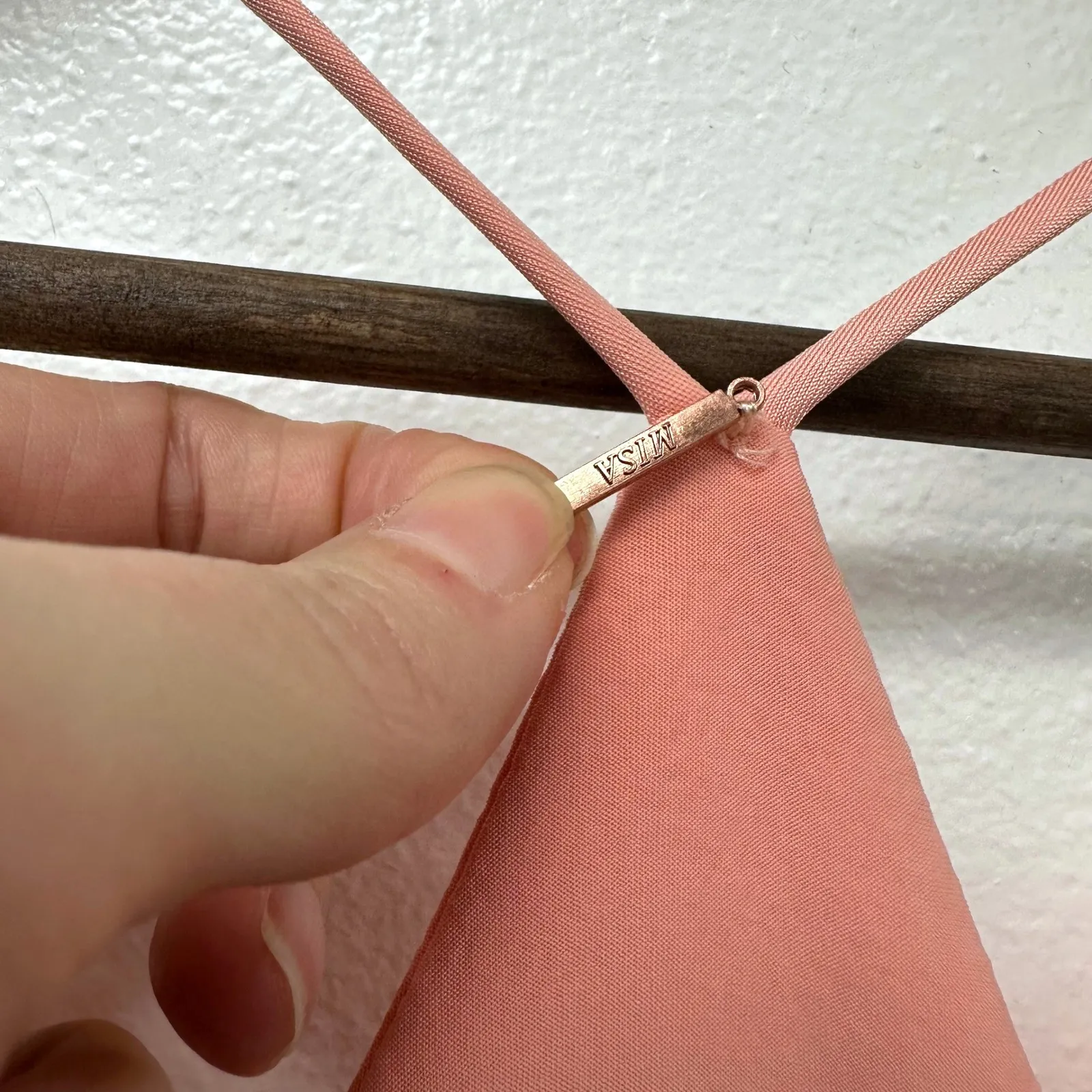 Misa Los Angeles Domino Draped Mini Dress in Apricot Pink XS - Image 8