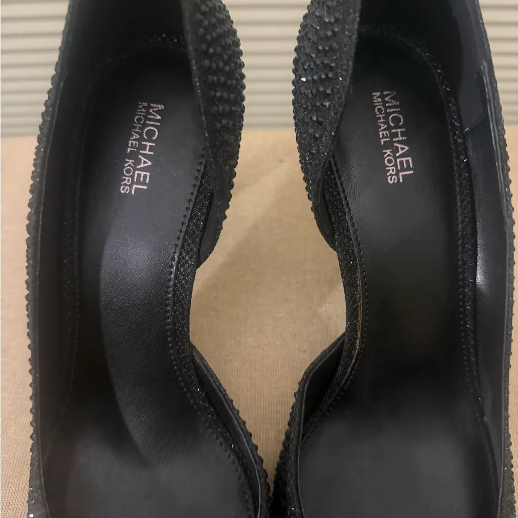 Michael Kors Beautiful Rhinestones Black Embellished Heels Brand New! - Image 2