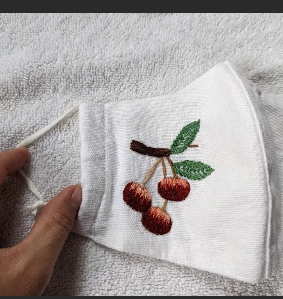 Handmade Pocket Filter Embroidered Face Mask - Image 2