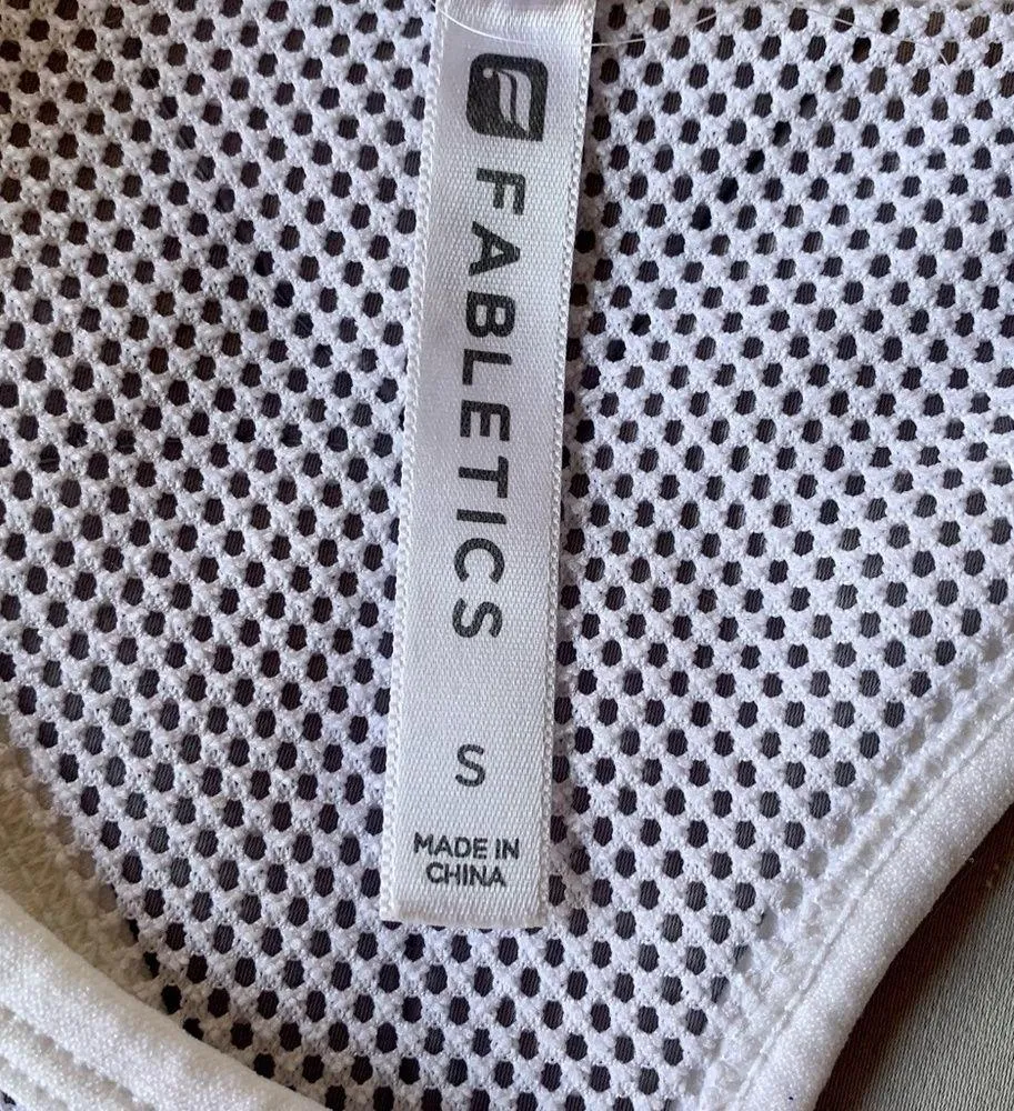 Fabletics White Mesh Tank Top - Image 4