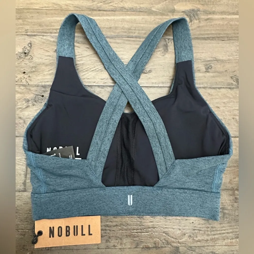 NWT NOBULL Women’s Pace Running Sports Bra - XS - Deep Teal Heather - Image 5