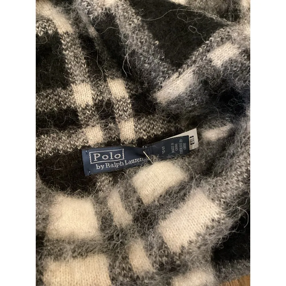 Polo Ralph Lauren Plaid Alpaca Blend mock neck Sweater jumper small new - Image 10