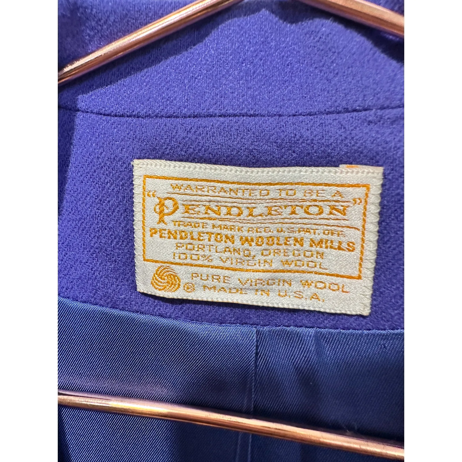 VINTAGE PENDLETON Women's Purple Virgin Wool Button Front Blazer Jacket Size 12 - Image 7