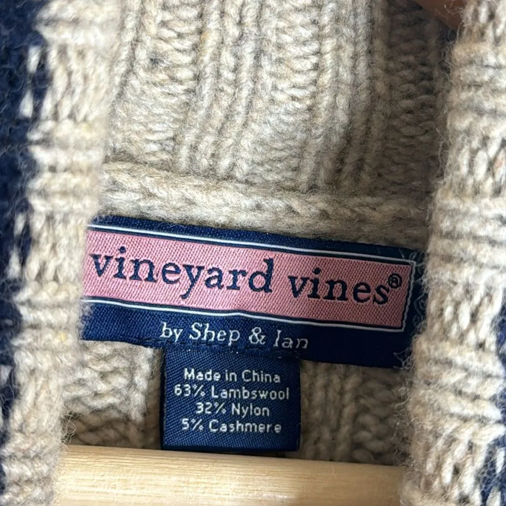 Vineyard vines lambswool cashmere pullover turtleneck knit sweater size large - Image 6