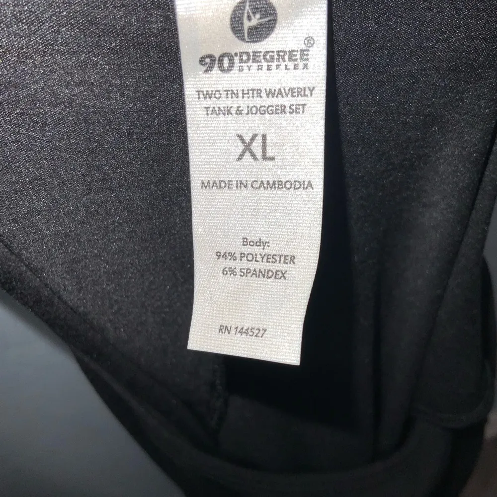 90 Degrees Black Twist Front Crop Athletic Tank Top Exercise Gym Yoga Fitness XL - Image 7