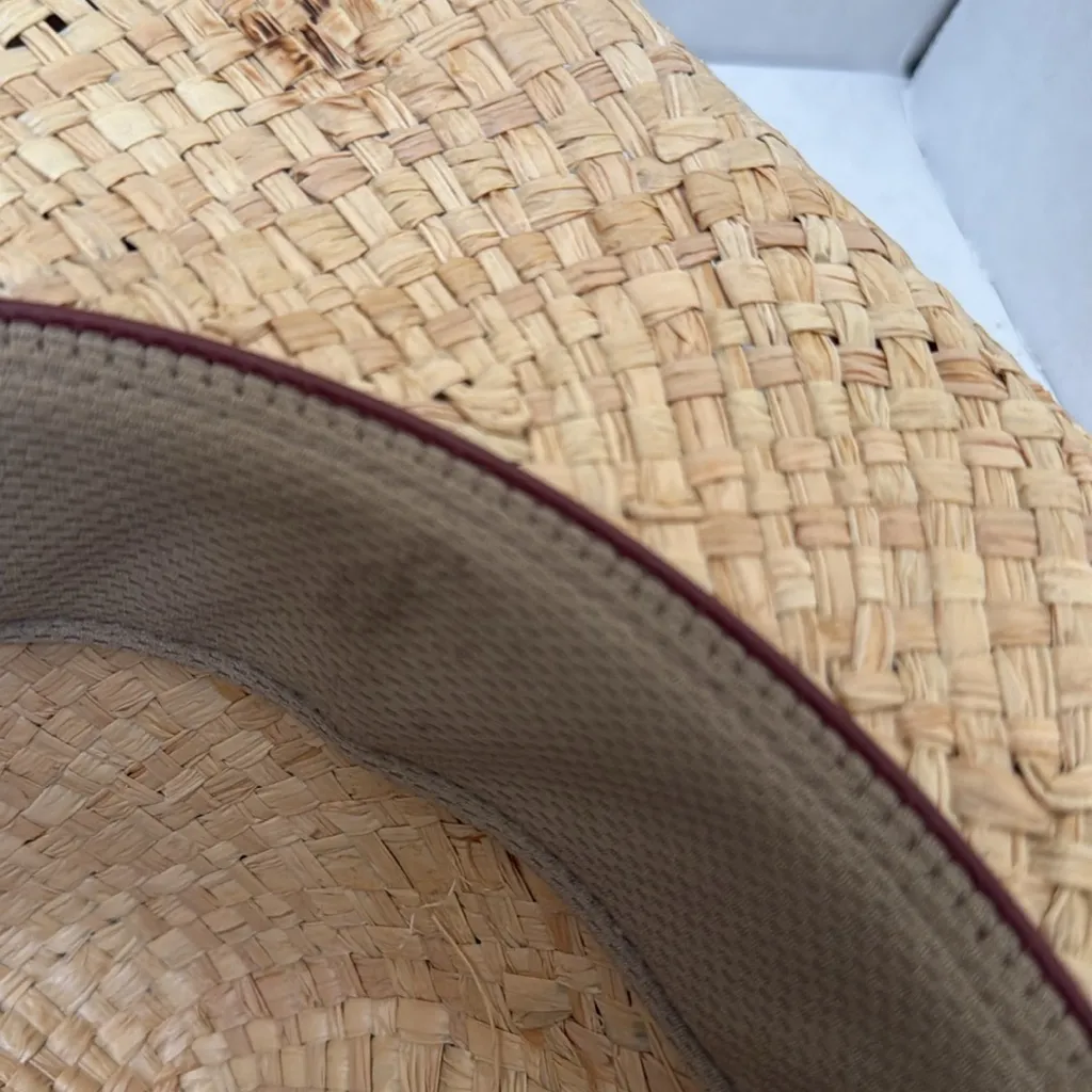 Stetson Flatrock Natural Burnt Cowboy Hat Brown braided Band size XL - Image 4