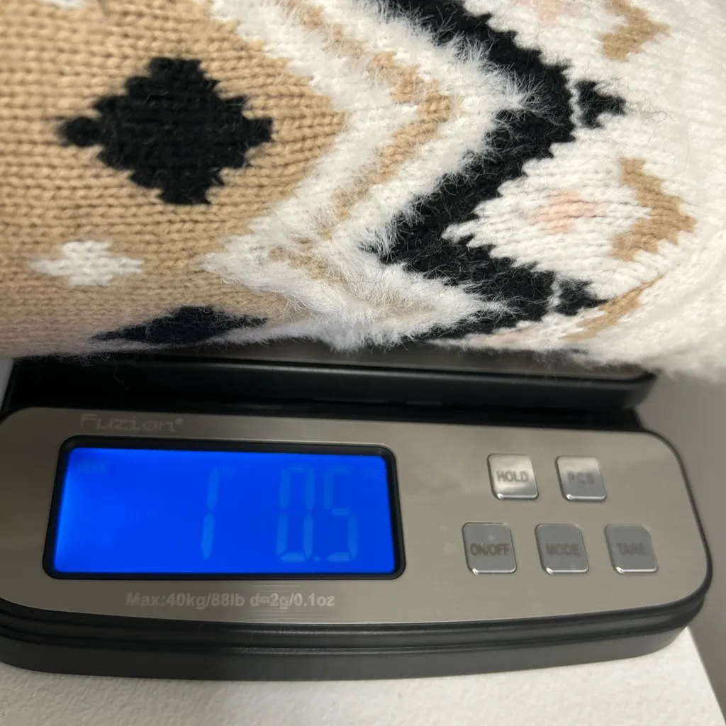 Ann Taylor Cream and Tan Patterned Crewneck Sweater - Image 8