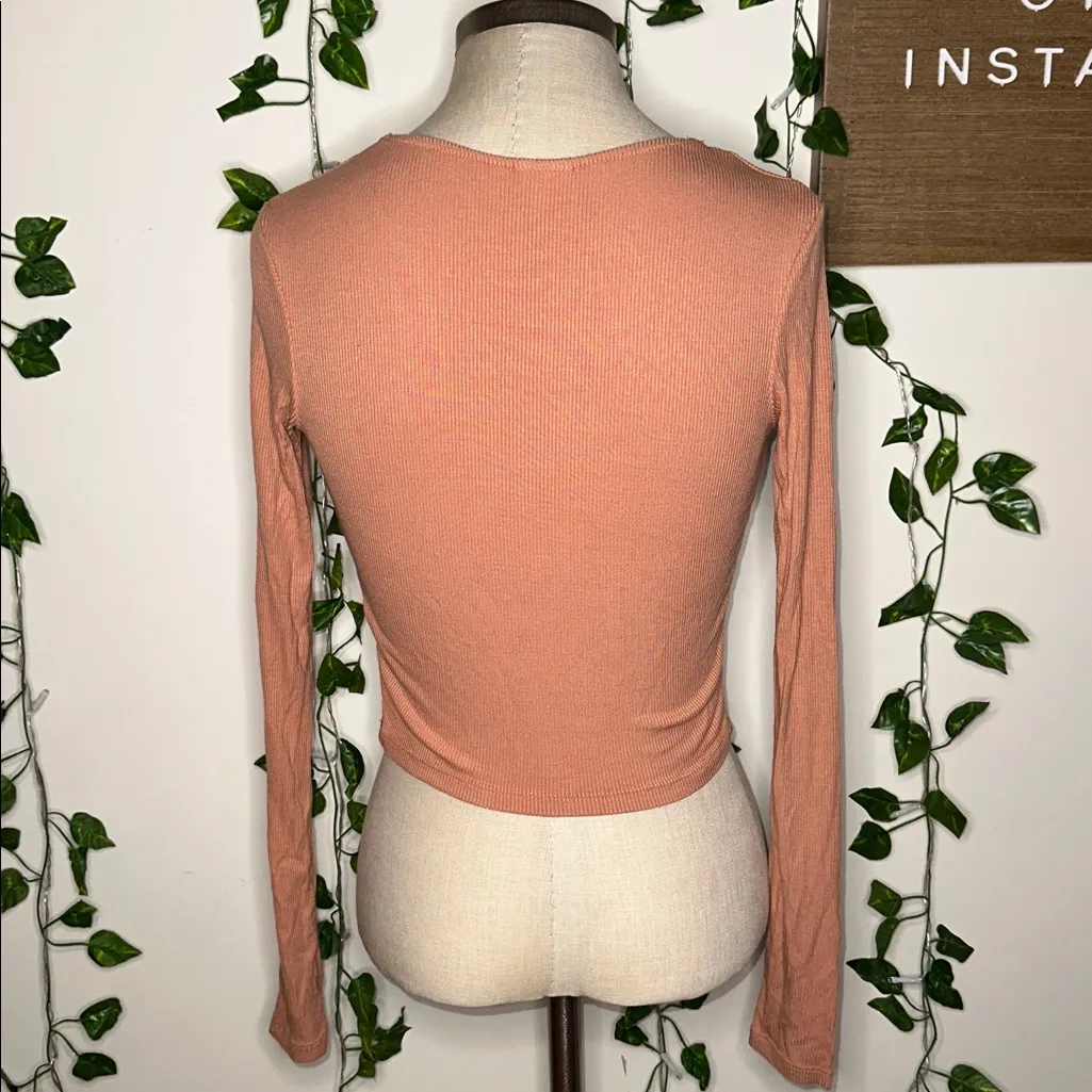 Selfe Longsleeve Lace Trimmed Neckline Longsleeve Orange - Image 3