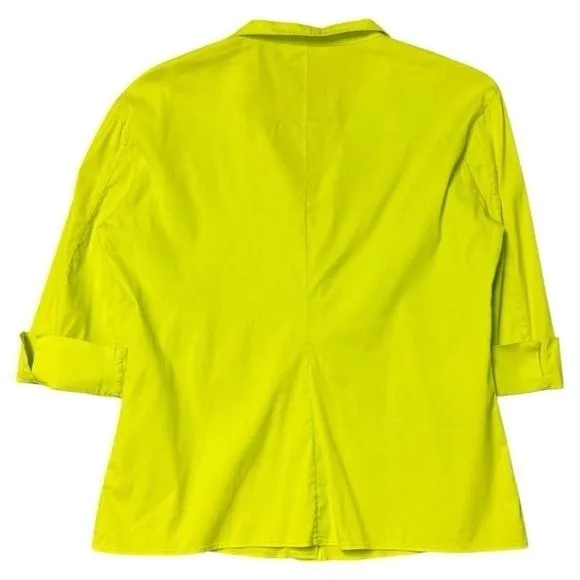 Jil Sander Chartreuse Button Up Lightweight Old Money Coastal Career EU36 US(XS) - Image 6