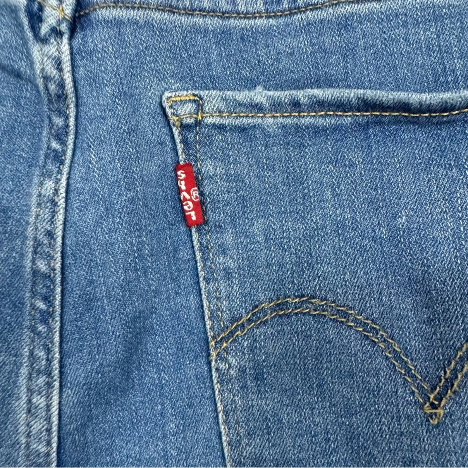 Levi’s 725 High Rise Bootcut Jeans Womens 32 Blue Stretch Denim Casual Zip Fly - Image 7