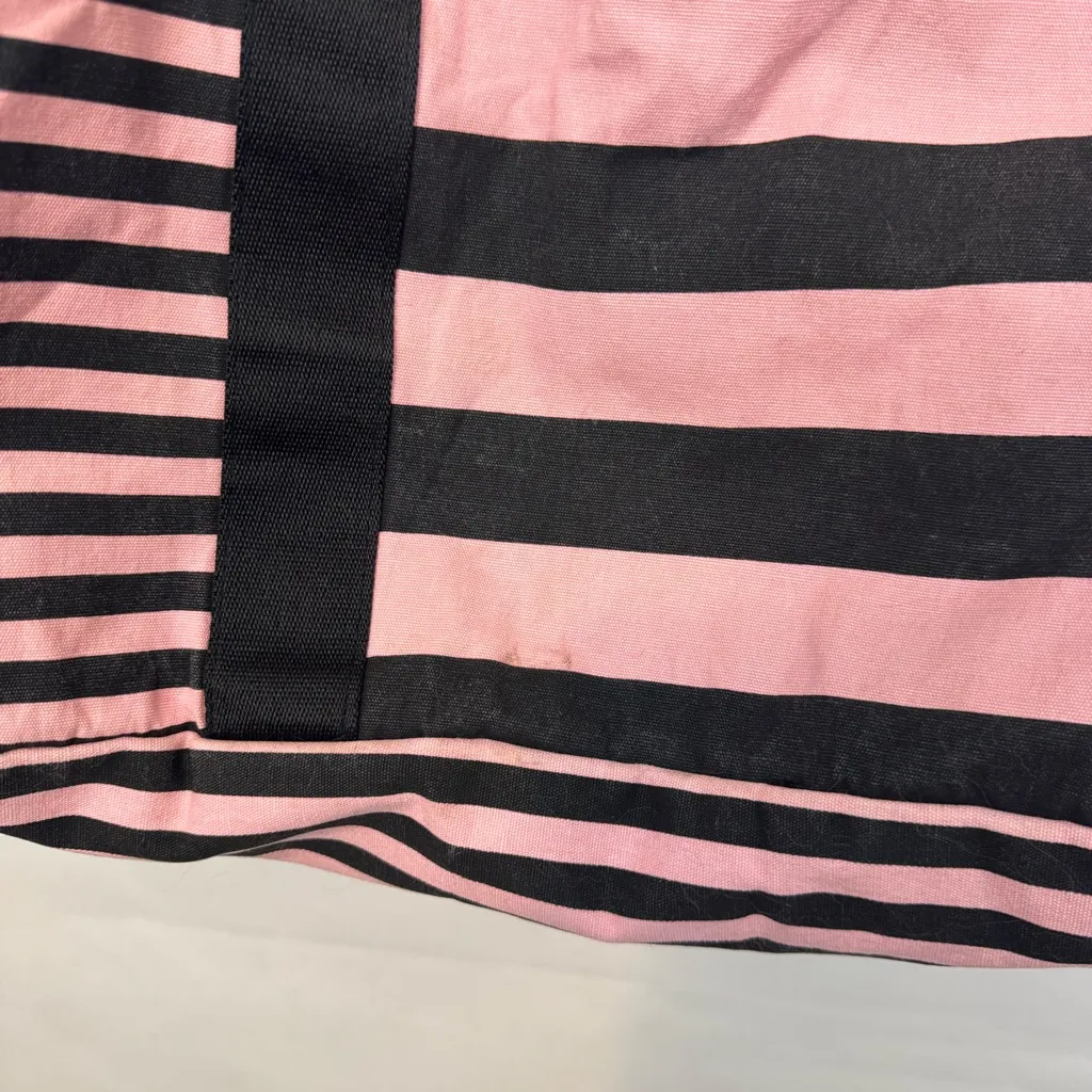 Victoria's Secret Women's Pink Black Striped Duffle Tote Bag - Image 6