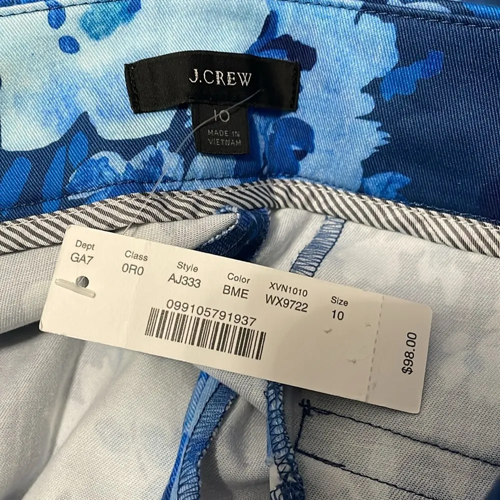 💙NWT J. Crew Remi Pant in Blue Watercolor Begonias - Image 5