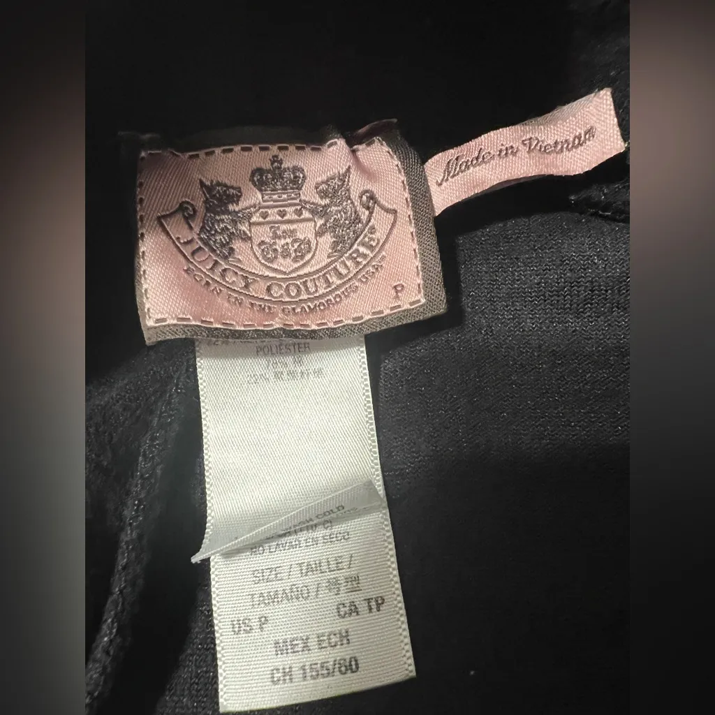 Juicy Couture Charcoal Black Y2K Flare Crown Velour Pants 90s Ombre - Image 3