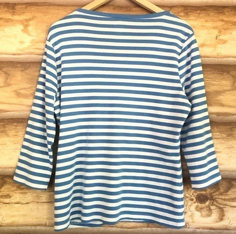 Bobbie Brooks striped mock layered v-neck size medium - Image 6