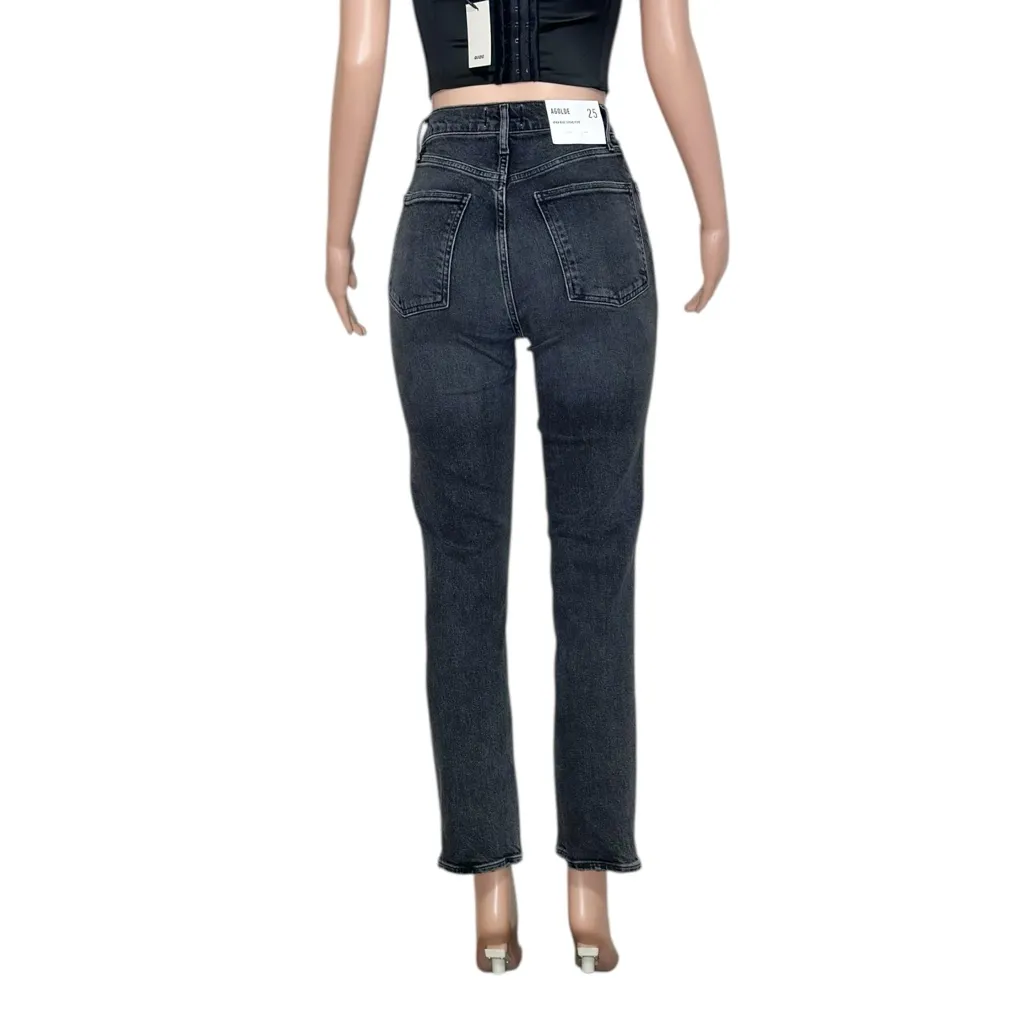 AGOLDE High Rise Stovepipe Jeans, Metal, 25” - Image 9