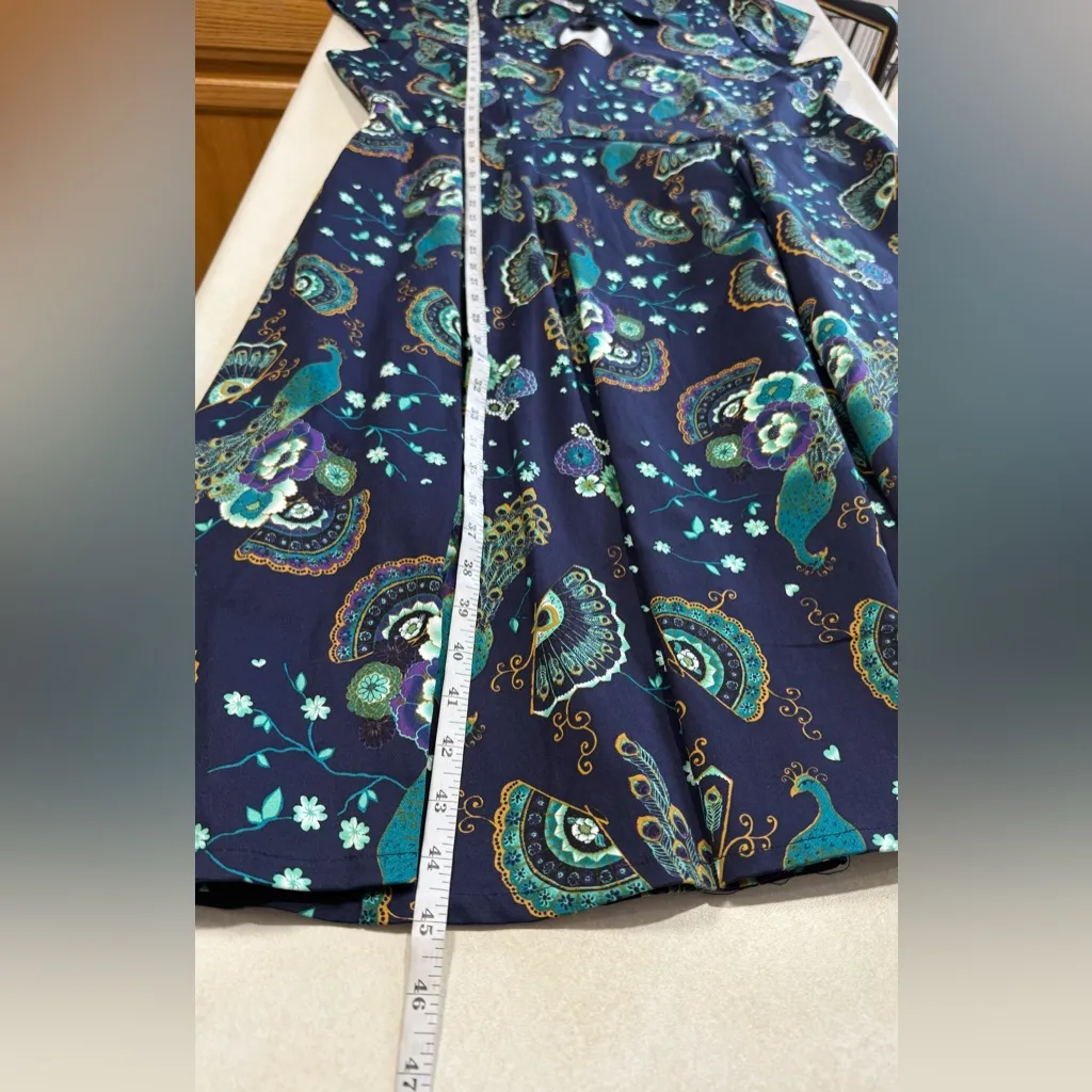 Banned Apparel Dancing Days Proud Peacock Paisley Retro Pinup Swing Dress 3XL - Image 16