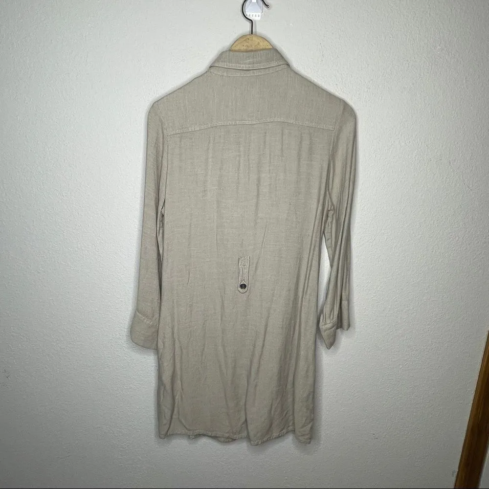 Life In‎ Progress Shirt Dress Tan - Image 5