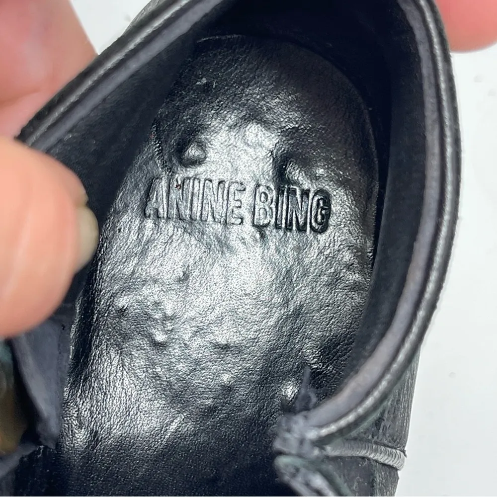 Anine Bing Lou Black Leather Ankle western cowgirl Boots sz 36 - Image 8