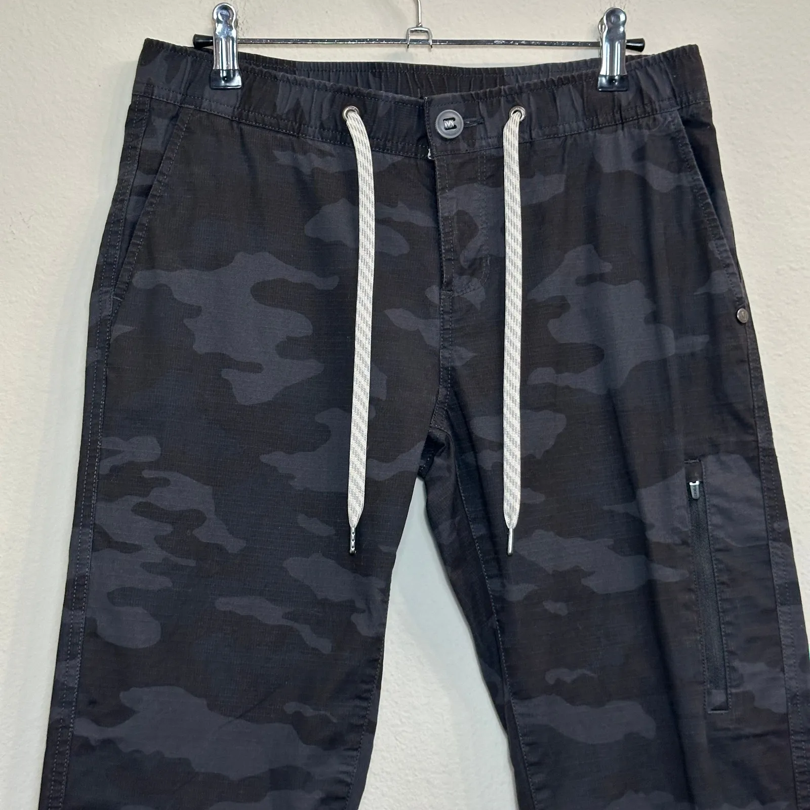 Vuori Ripstop Camo Pants Organic‎ Cotton Blend Drawstring Athletic Women's Small - Image 3