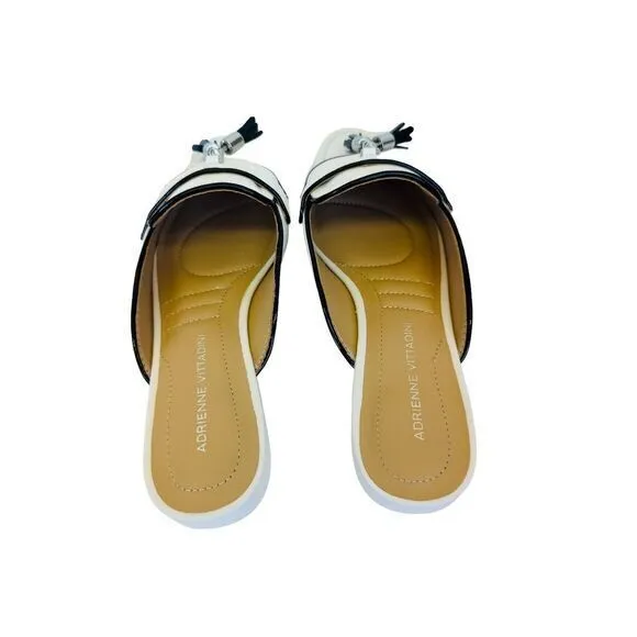 Adrienne Vittadini Saige Tassel Loafer Mule In Smooth White Size 8.5M NWB - Image 4