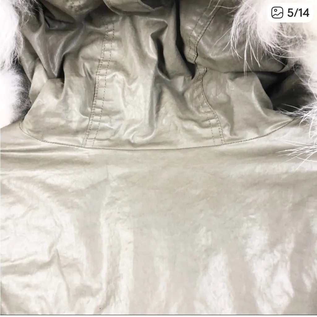 SAM. Devon Parka Fur Coated Zip Jacket Green Medium Cotton Winter Fall Warm - Image 5