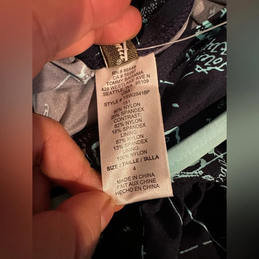 New with tags one piece swimsuit| vintage map/ sweetheart it’s cup size 4 blue - Image 6