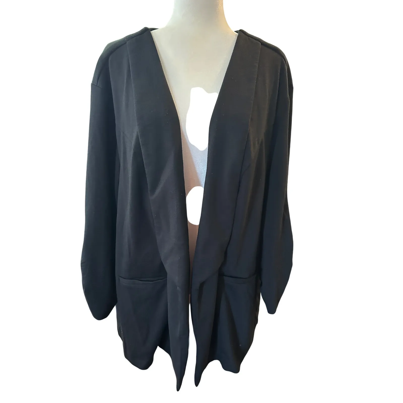 Torrid Women's Size 5 Black Open‎ Front Knit Cardigan Blazer Plus Size - Image 2