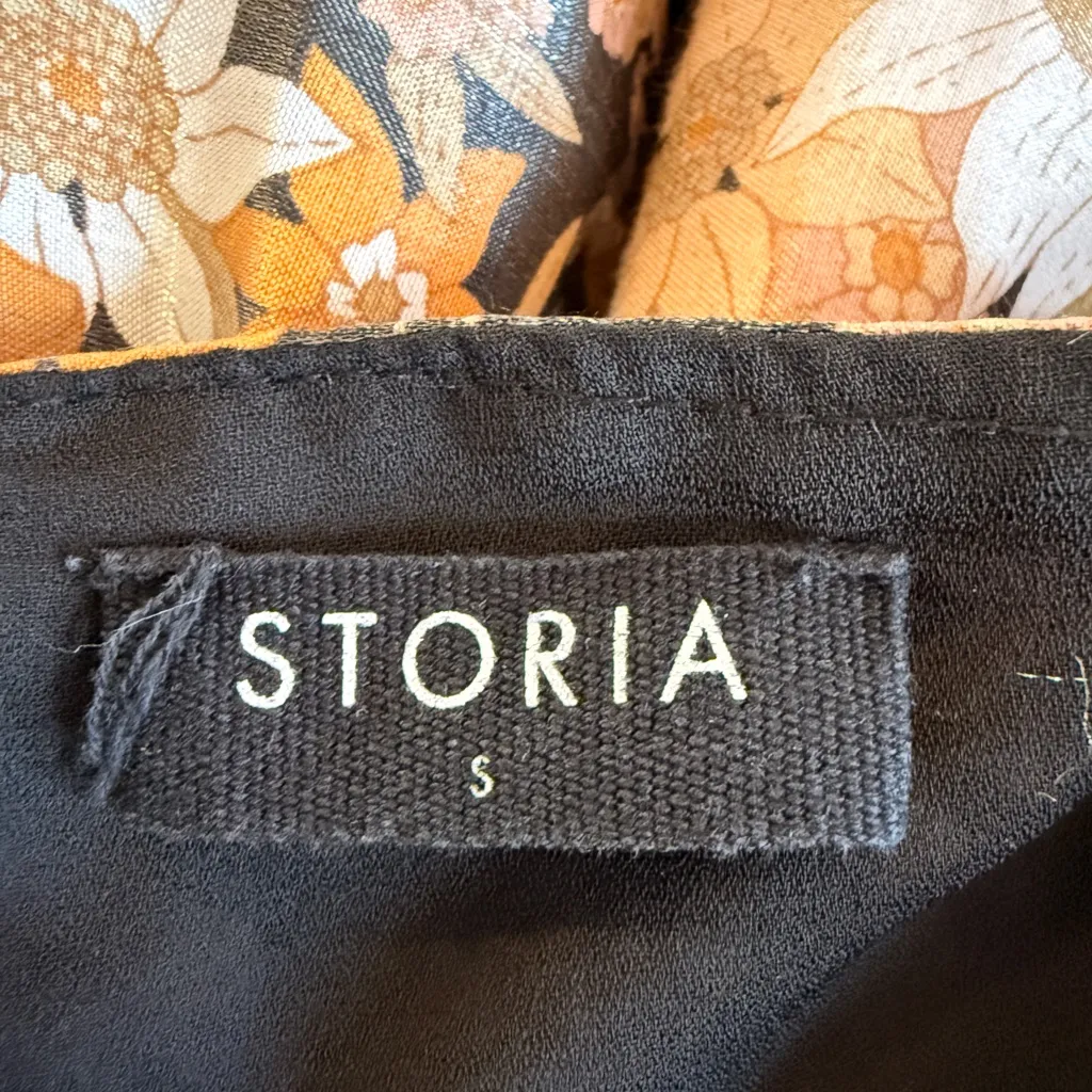 Storia NWOT Warm Multi-Color Floral Baby Doll Mini Dress - Image 5