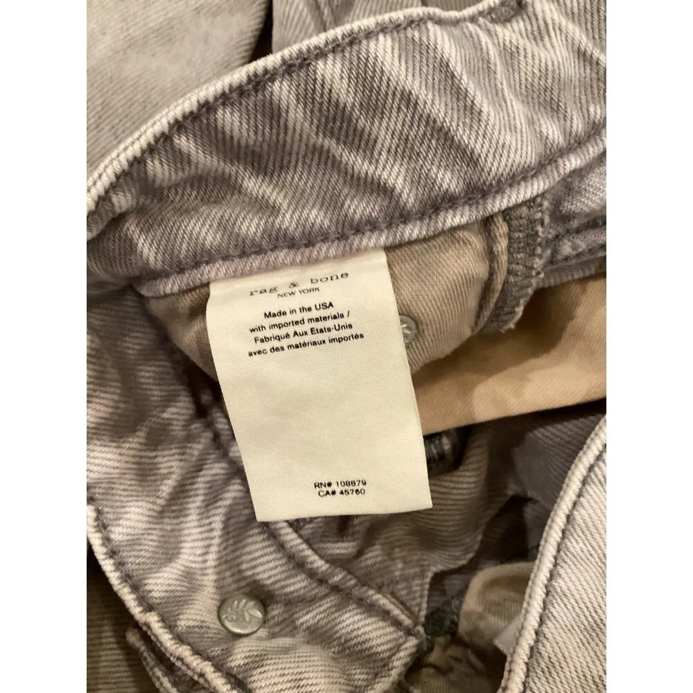 Rag & Bone Gray Dre Low Rise Slim boyfriend Raw Hem Jeans nwt 24 - Image 7