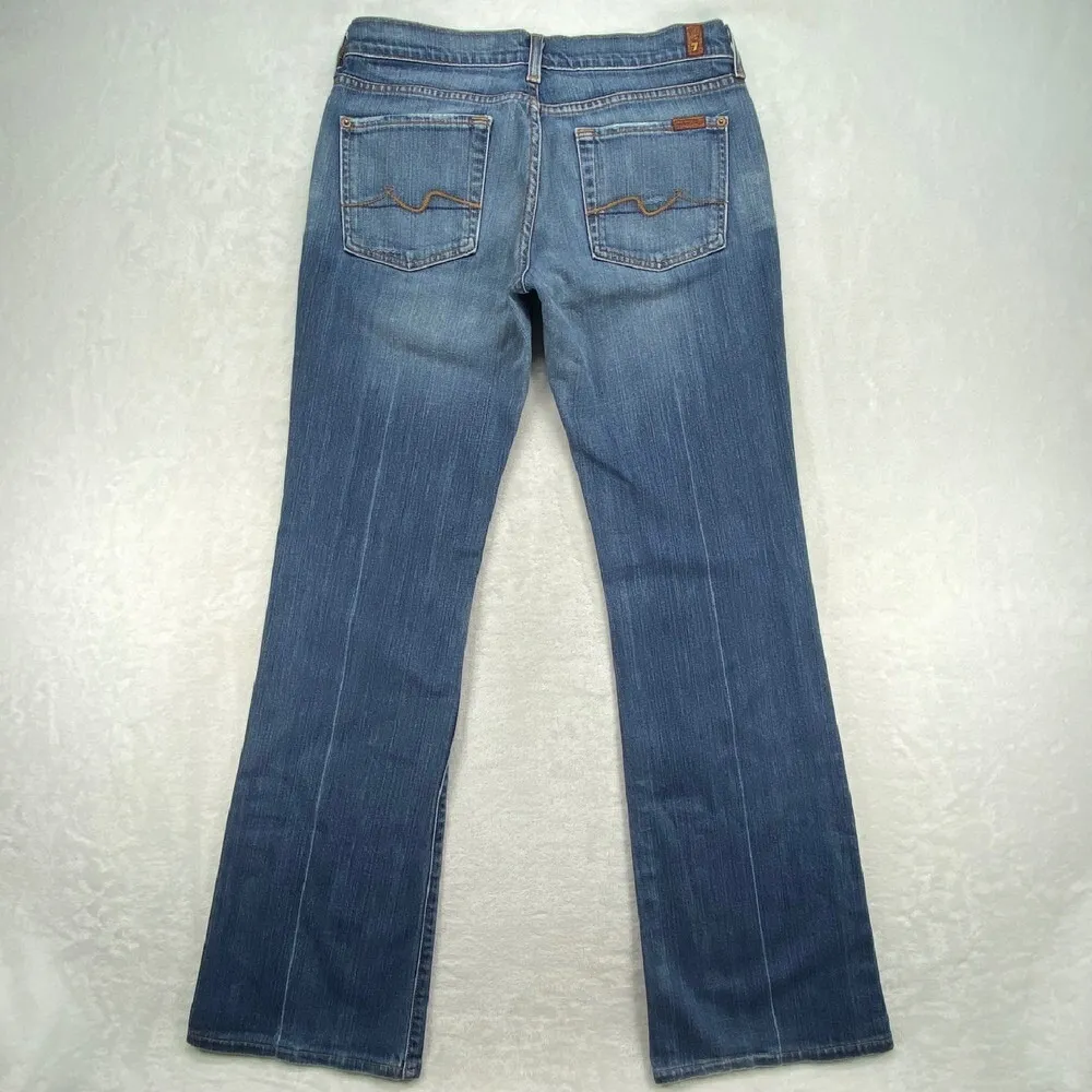 7 For All Mankind Bootcut Jeans Denim USA Made Stretch Vintage Y2k Womens Sz‎ 28 - Image 12