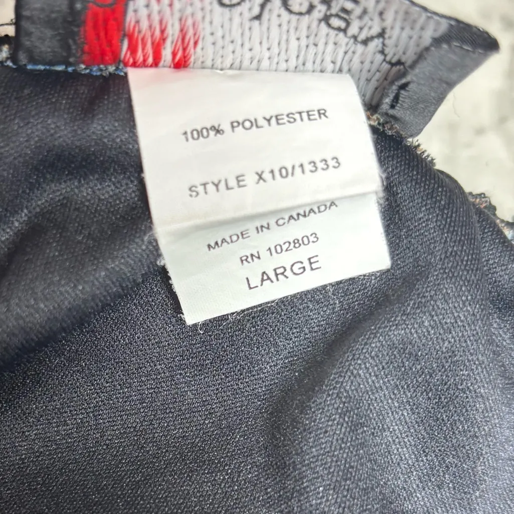 Y2K 90s floral retro midi skirt stretch pull on size large black blue boho - Image 2