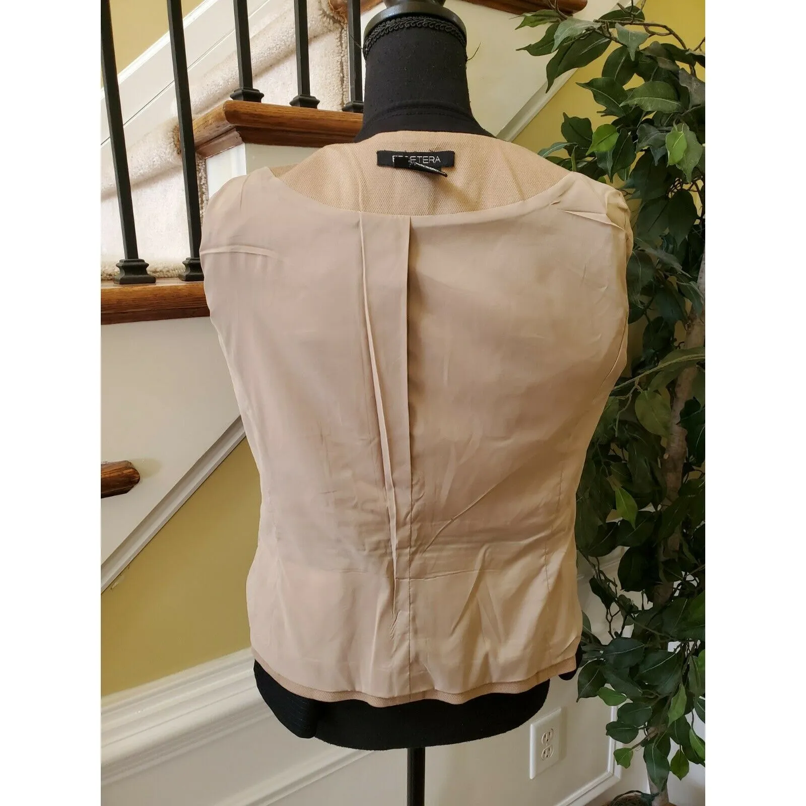 Etcetera Women Blazer Size 4 Cotton Light Brown - Image 8